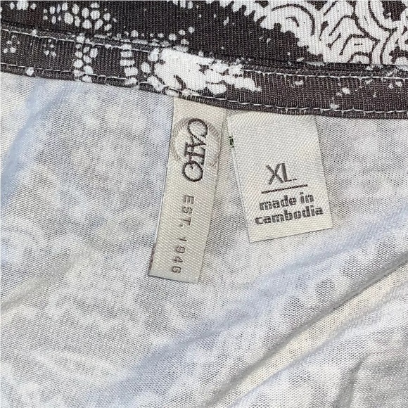 Cato Top Long Sleeve Geometric Floral Lace Print  XL Casual Blouse Tee Shirt - Picture 5 of 7